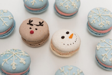 Macarons. Small French cakes. Sweet and colorful.