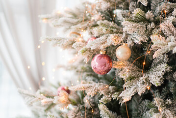 Christmas tree and Christmas decorations.	