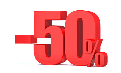 Minus 50 Percent off 3d Sign on White Background, Special Offer 50% Discount Tag, Sale Up to 50 Percent Off,big offer, Sale, Special Offer Label, Sticker, Tag, Banner, Advertising, offer Icon