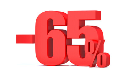 Minus 65 Percent off 3d Sign on White Background, Special Offer 65% Discount Tag, Sale Up to 65 Percent Off,big offer, Sale, Special Offer Label, Sticker, Tag, Banner, Advertising, offer Icon