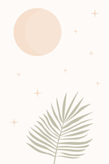 Tropical Exotic Palm Leaf Silhouette Minimalist Poster Element