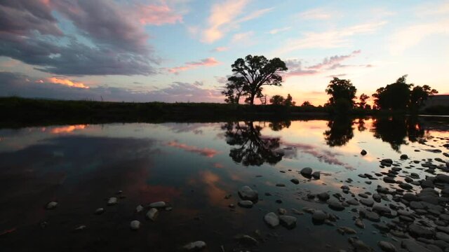 Lake on sunset