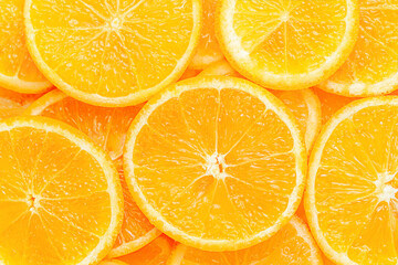Orange fruit pattern. Healthy food background, top view.