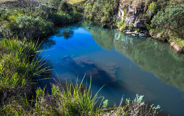 Nature landscape with river water.
