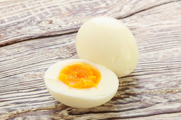 Boiled chicken egg for breakfast
