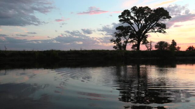 Lake on sunset
