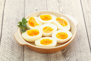Boiled chicken egg for breakfast