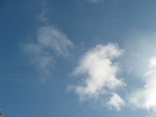 Beautiful pretty  nice blue sky with pretty clouds in the daytime