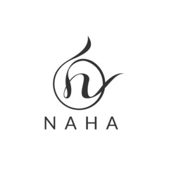 Obraz premium Elegant Letter N logo. Initial N Abstract Icon. N Lettering Logo. Modern, Elegant, Luxury