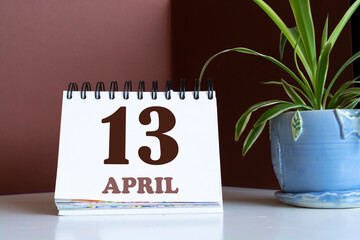 April 13th. Day 13 of month, Calendar date.