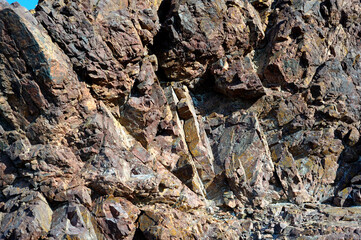 Beautiful texture of rock, rock, granite, red