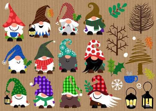 Cute Happy Winter Seasonal Garden Gnomes
