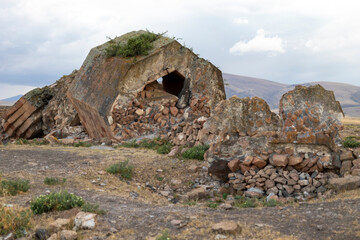 Fototapeta na wymiar Kars, Turkey. Ani Ruins, an ancient settlement belonging to the Armenian culture.