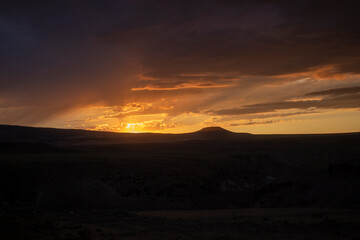 sunset over the mountains
