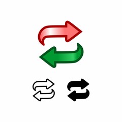 Exchange icon. Symbol of Exchange and Convert, Convert icon vector. Symbol of bidirectional arrows.