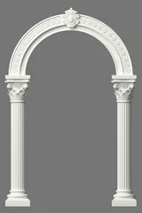 Deurstickers Classic antique arch portal with columns in room © denisik11