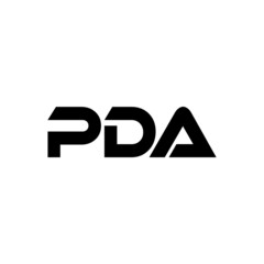 PDA letter logo design with white background in illustrator, vector logo modern alphabet font overlap style. calligraphy designs for logo, Poster, Invitation, etc.	