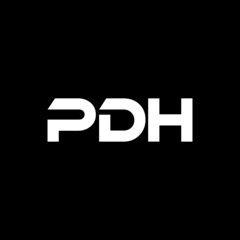PDH letter logo design with black background in illustrator, vector logo modern alphabet font overlap style. calligraphy designs for logo, Poster, Invitation, etc.	