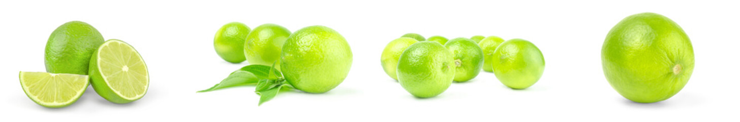 Set of limes on a background