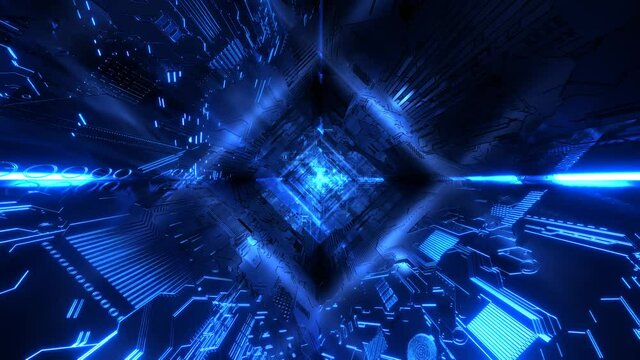 VJ トンネル サイバー空間 SF 青 [別Verあり]