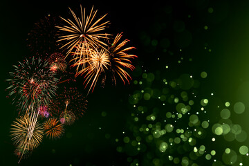 Fireworks with Abstract bokeh background