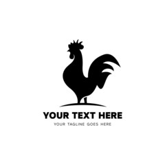 Fototapeta na wymiar simple rooster logo design, modern rooster icon vector
