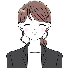 笑っているスーツの女性