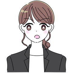 怒っているスーツの女性