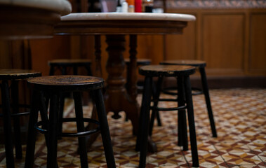 Fototapeta na wymiar Chair Interior of a vintage style restaurant or bar