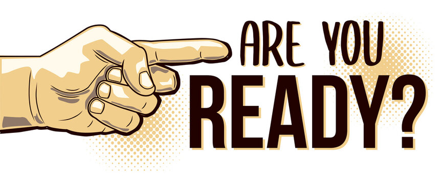 Are you ready thumb pointing finger hand sign