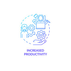 Increase productivity blue gradient concept icon. Live full and successful life abstract idea thin line illustration. Isolated outline drawing. Roboto-Medium, Myriad Pro-Bold fonts used
