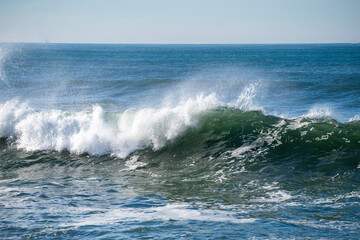 waves crashing on rocks