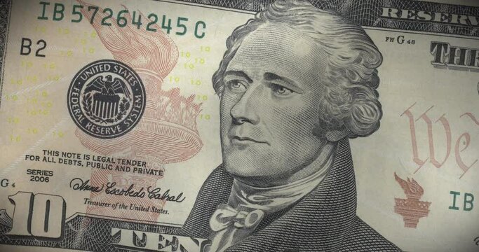 Ten Dollars. Looped Animation.