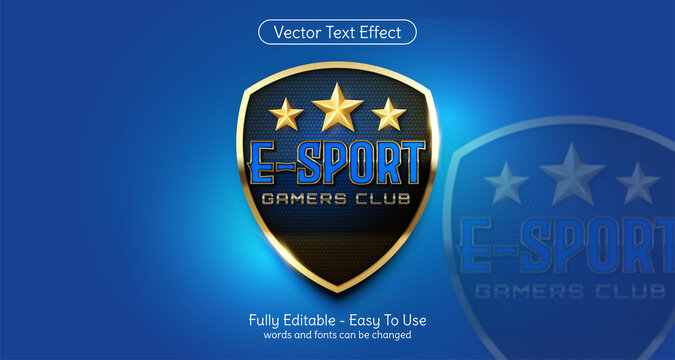 Creative 3d E-sport gamers club editable style effect template