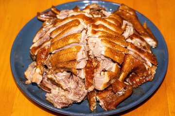 A delicious Chinese dish, marinated duck in sauce