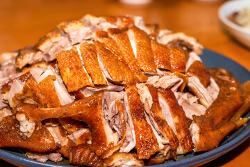 A delicious Chinese dish, marinated duck in sauce