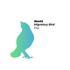 World migratory bird day holiday card with bird silhouette and text
