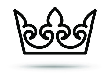 Crown icon. Isolated on white