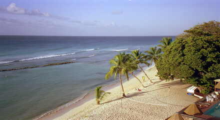 White sandy beaches on the Caribbean island of Barbados