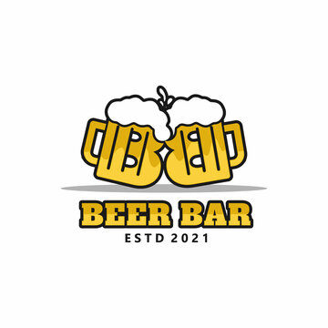 Letter B Beer Glass Toast For Restaurant Bar Logo Design Inspiration