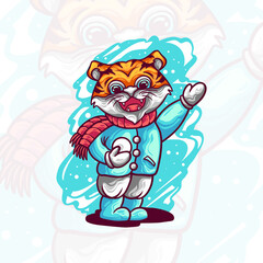 Cute Tiger In Winter