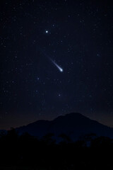 Fototapeta premium C/2021 A1 Leonard is an inbound long period comet on Sky at Sa Kaeo, Thailand.