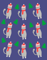 Christmas set of plants with flowers, fir branches, leaves, toys and berries. Christmas Trees Christmas Icons