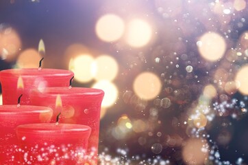 Advent - burning Candles With Mystery Lights