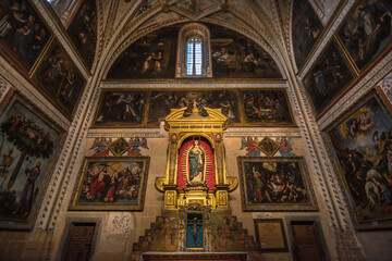 Fototapeta premium Segovia, Spain, October 2019 - view of a beautiful chapel inside the Cathedral of Segovia