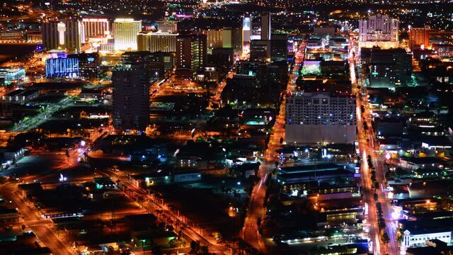 Las Vegas Time Lapse Cityscape Downtown at Night in Nevada USA