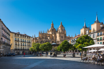 Fototapeta na wymiar Day view of the Cathedral of Segovia - Segovia, Spain