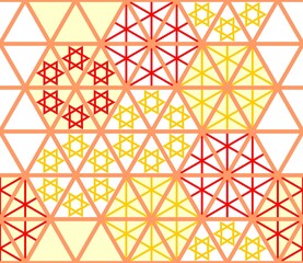 Abstract seamless pattern in triangles in Japanese style. Vector design.