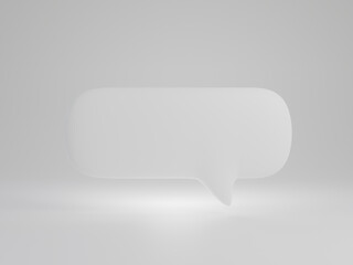 Blank white speech bubble isolated on white background, Concept of social media messages, 3d render illustration 