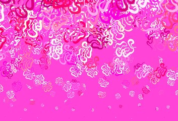 Light Pink, Yellow vector texture with abstract forms.